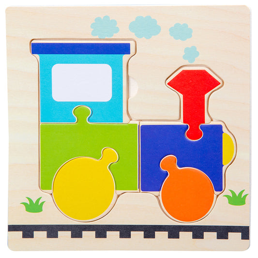 Color: Small train - Children's Baby Early Education Educational Paper Toy Puzzle