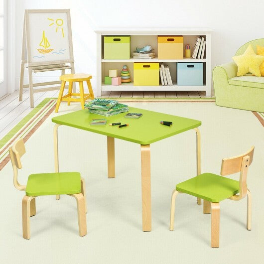 3 Piece Kids Wooden Activity Table and 2 Chairs Set