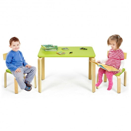 3 Piece Kids Wooden Activity Table and 2 Chairs Set